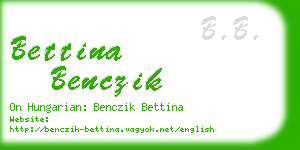 bettina benczik business card